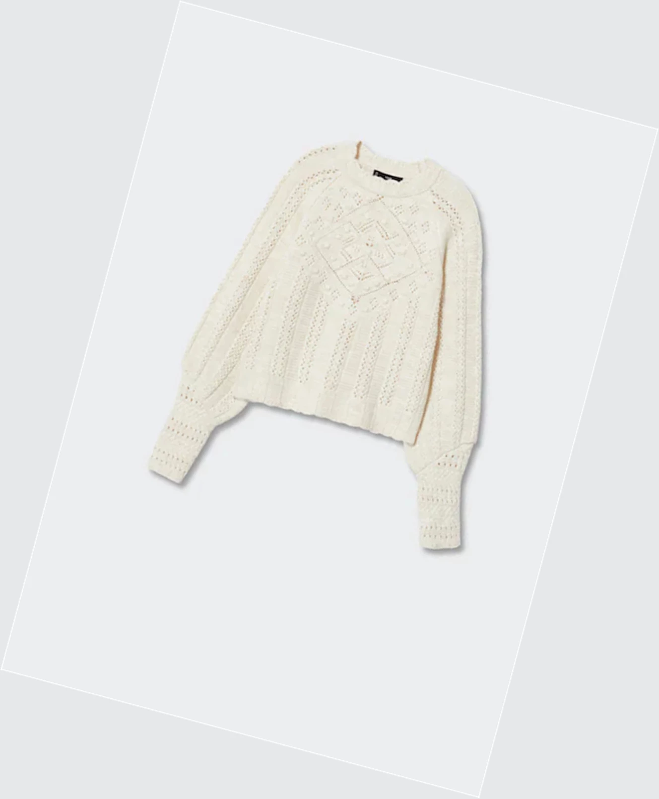 Svetre Mango Openwork Knit Damske Ecru | SK862406