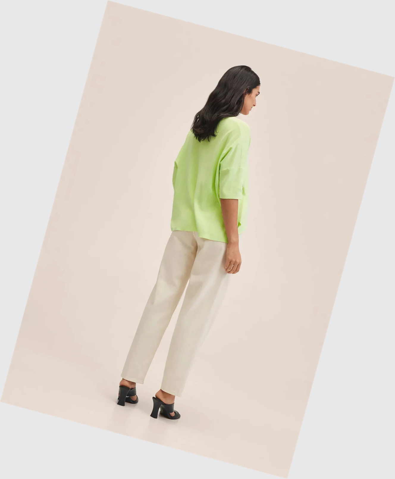 Svetre Mango Oversize Bavlnene Damske Lime | SK862614