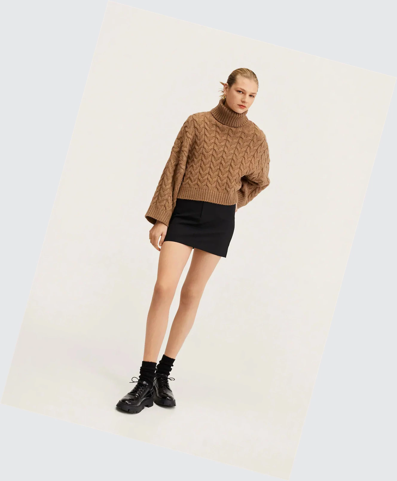 Svetre Mango Oversize Knit Damske Hnede | SK862469