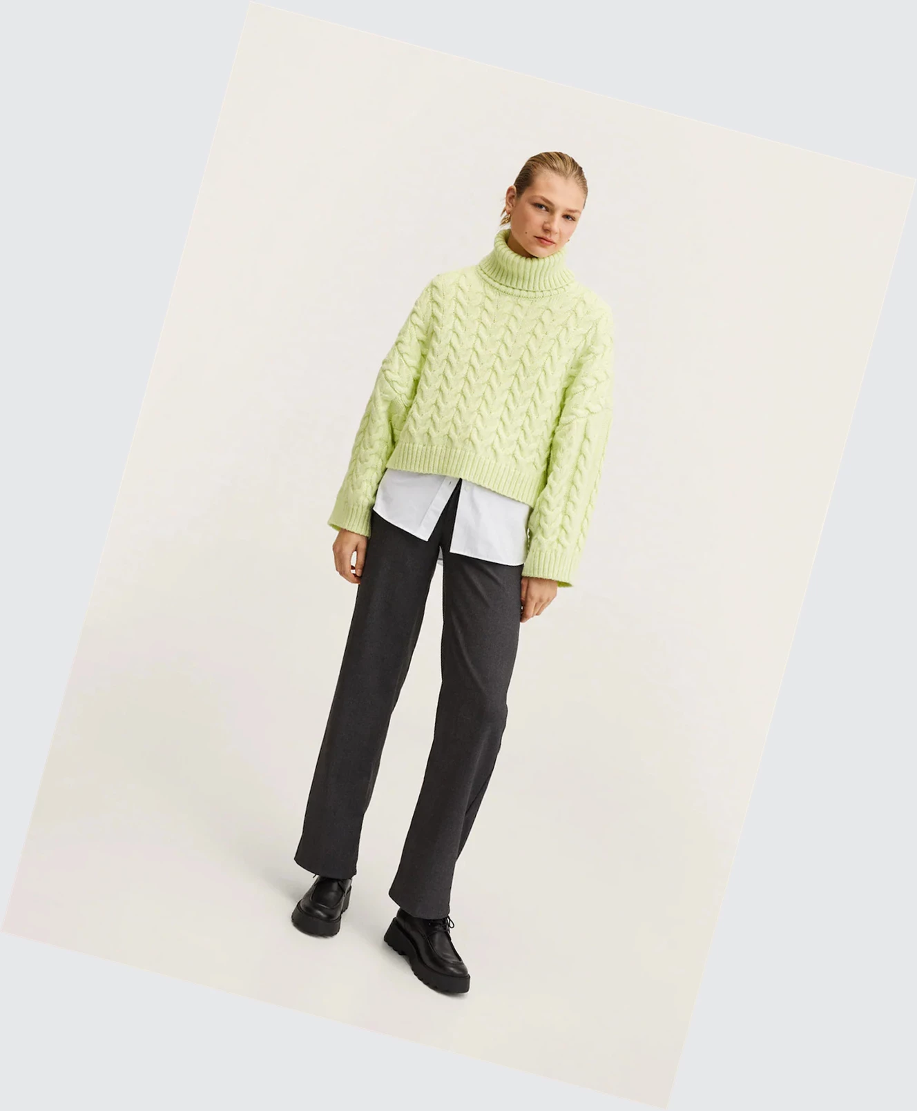 Svetre Mango Oversize Knit Damske Lime | SK862414