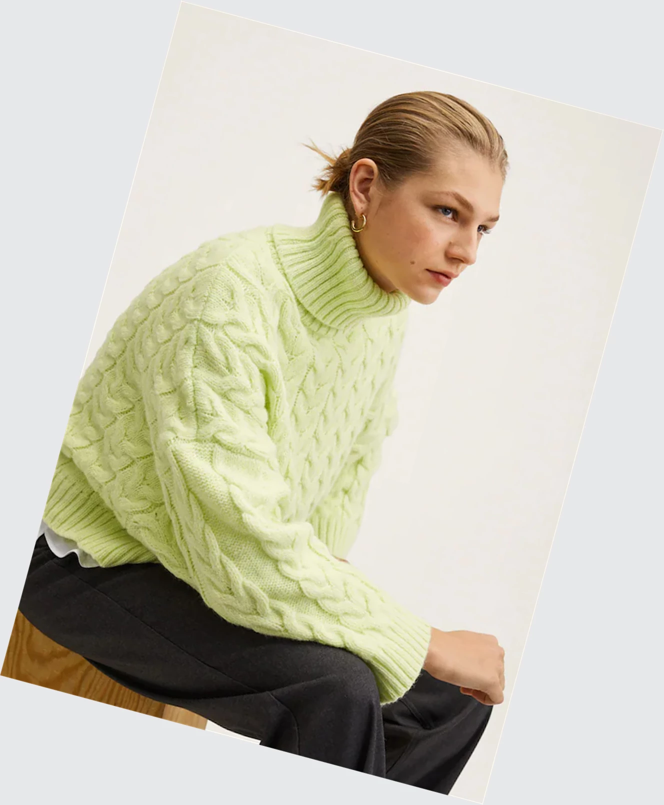 Svetre Mango Oversize Knit Damske Lime | SK862414