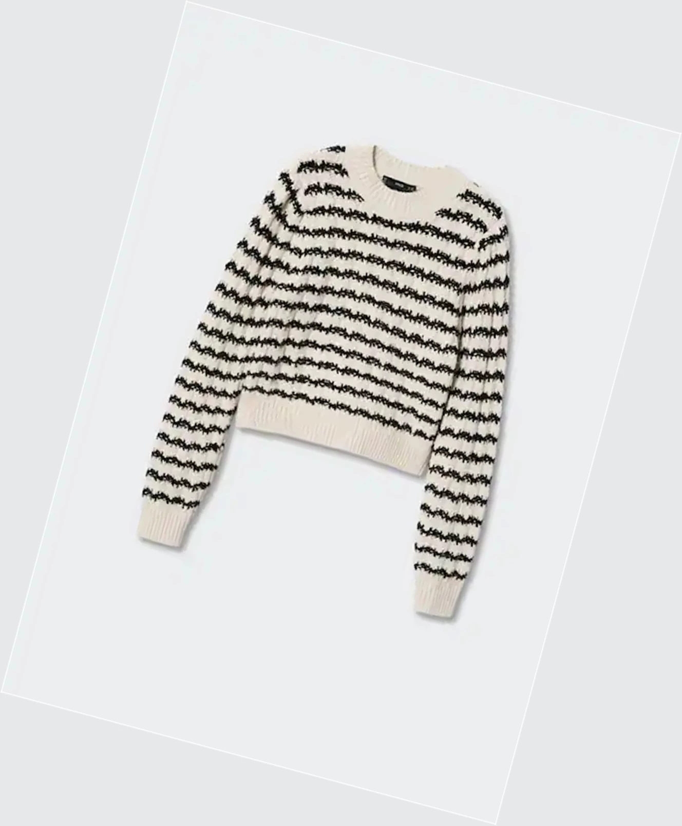 Svetre Mango Pruhované Cable-knit Damske Ecru | SK862426