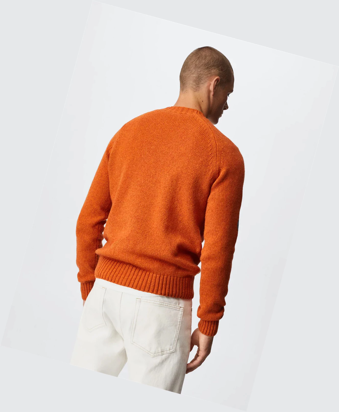 Svetre Mango Rounded Neck Vlna Panske Oranžové | SK862570