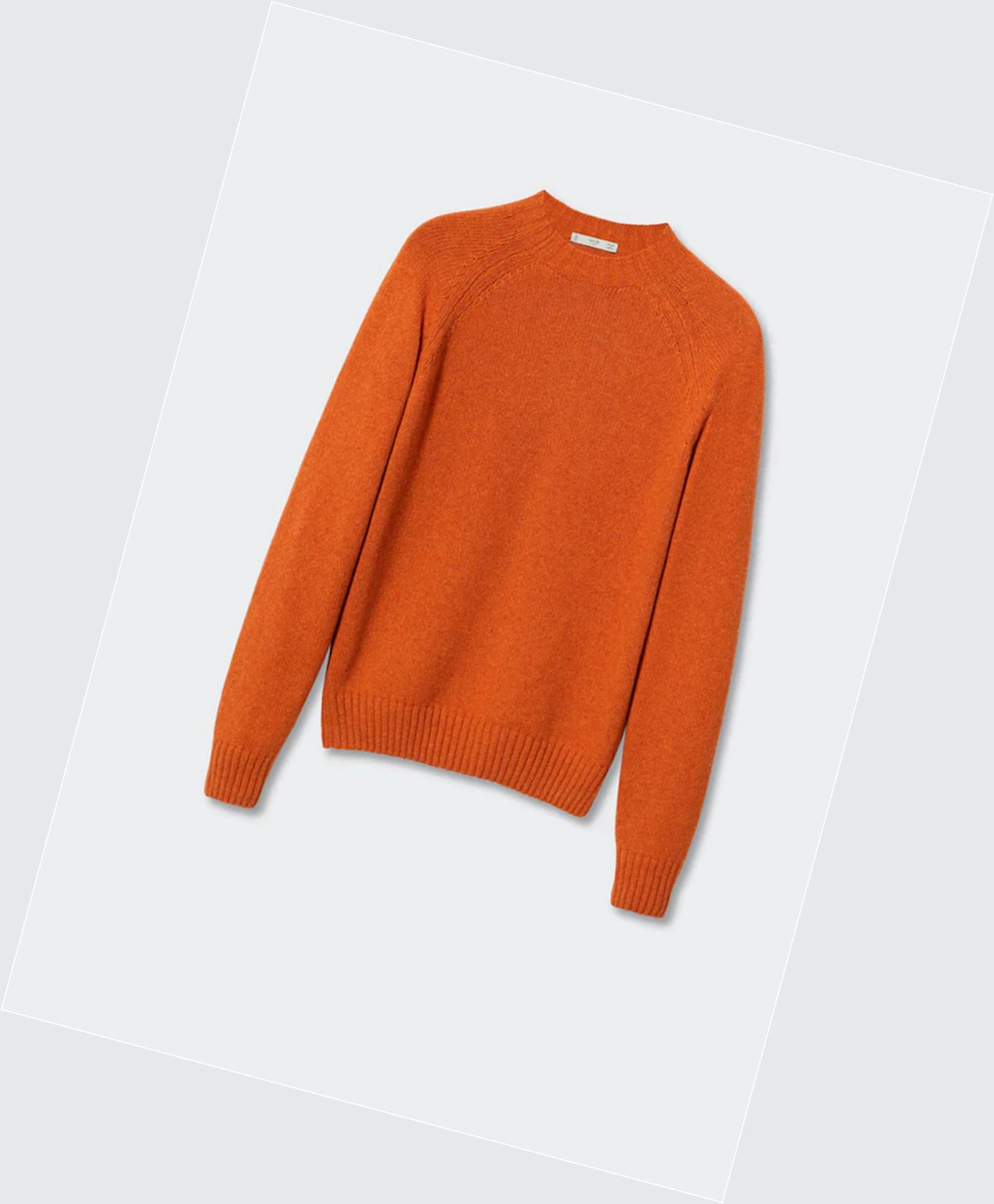 Svetre Mango Rounded Neck Vlna Panske Oranžové | SK862570