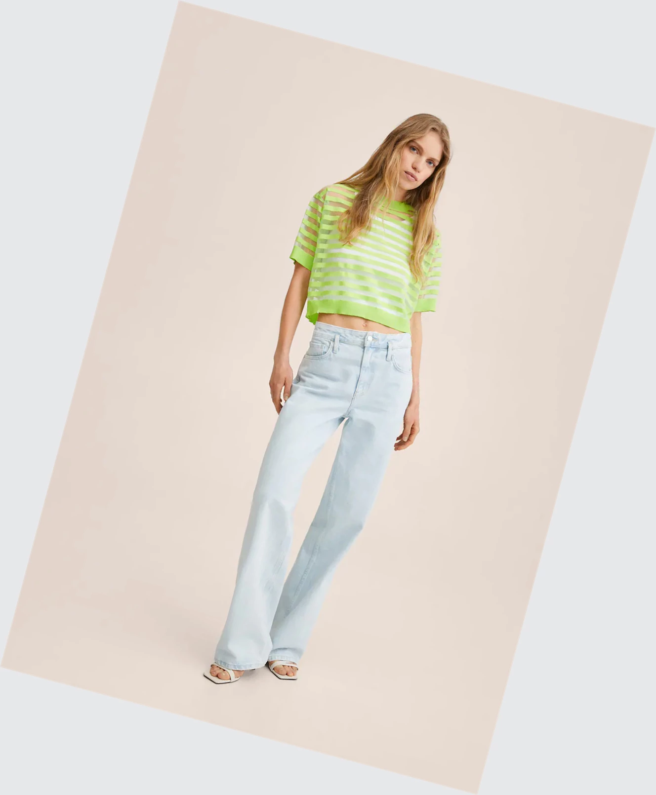 Svetre Mango Semi-transparent Pletené Damske Lime | SK862439