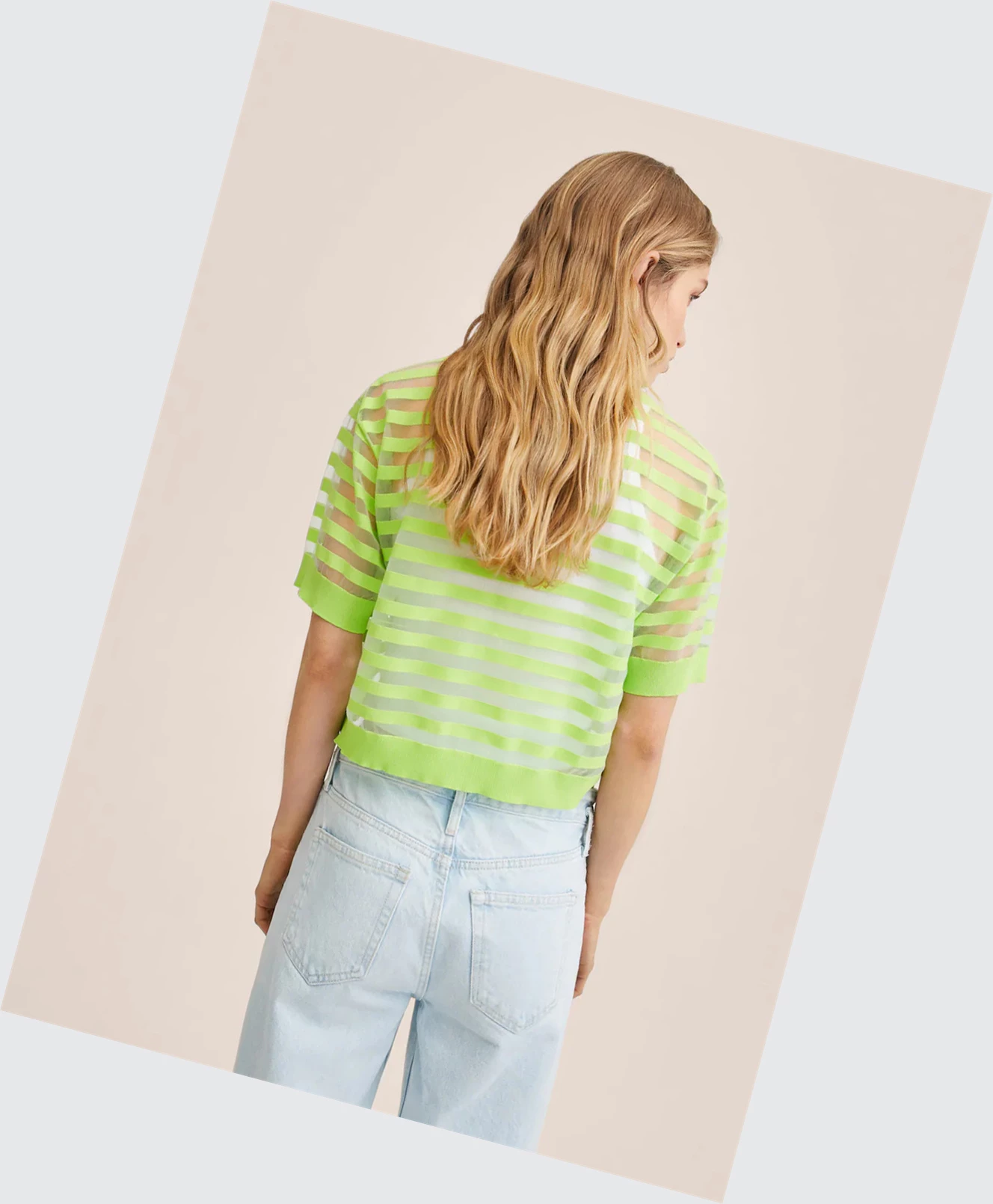 Svetre Mango Semi-transparent Pletené Damske Lime | SK862439