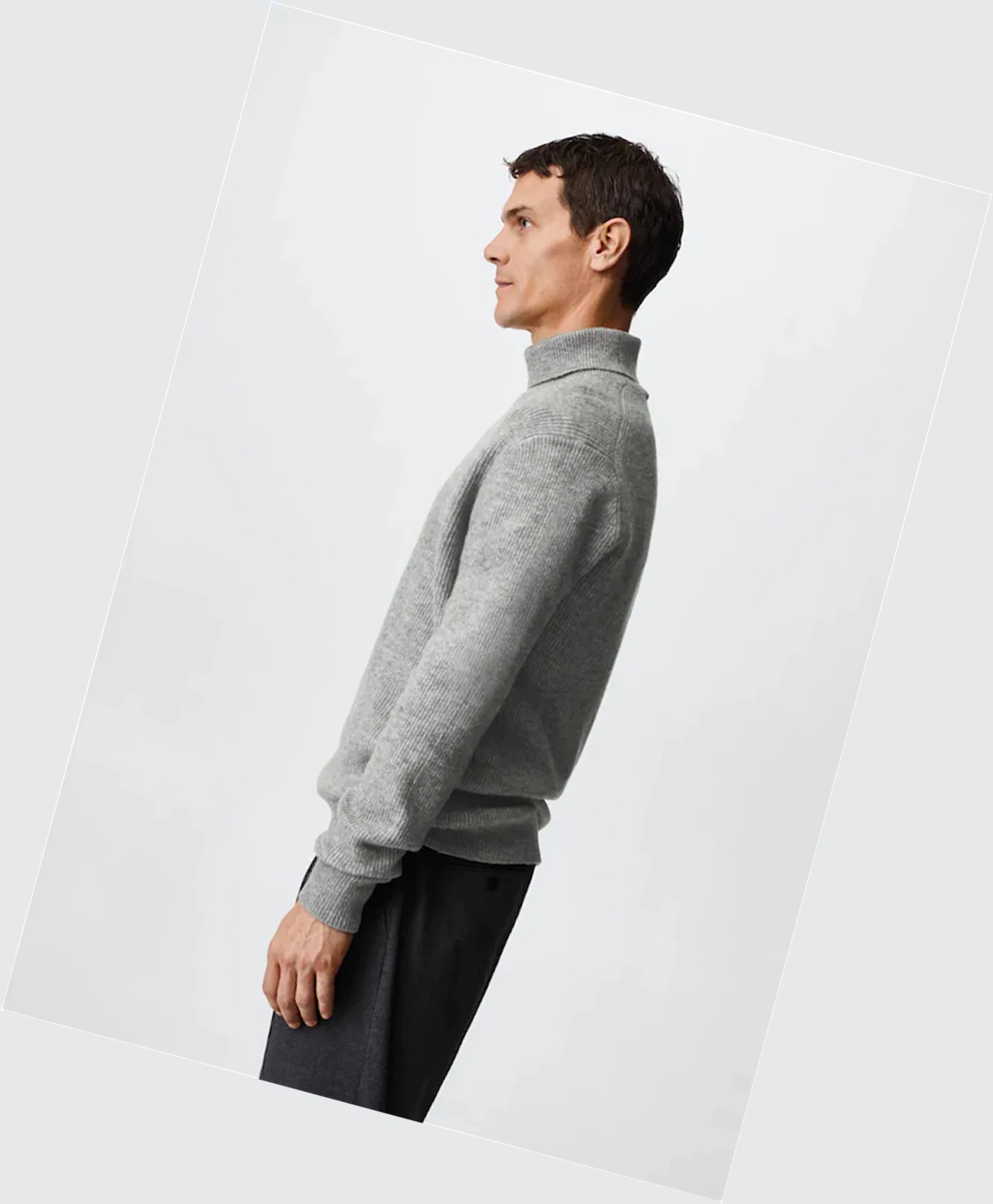 Svetre Mango Structured Turtleneck Panske Siva | SK862366