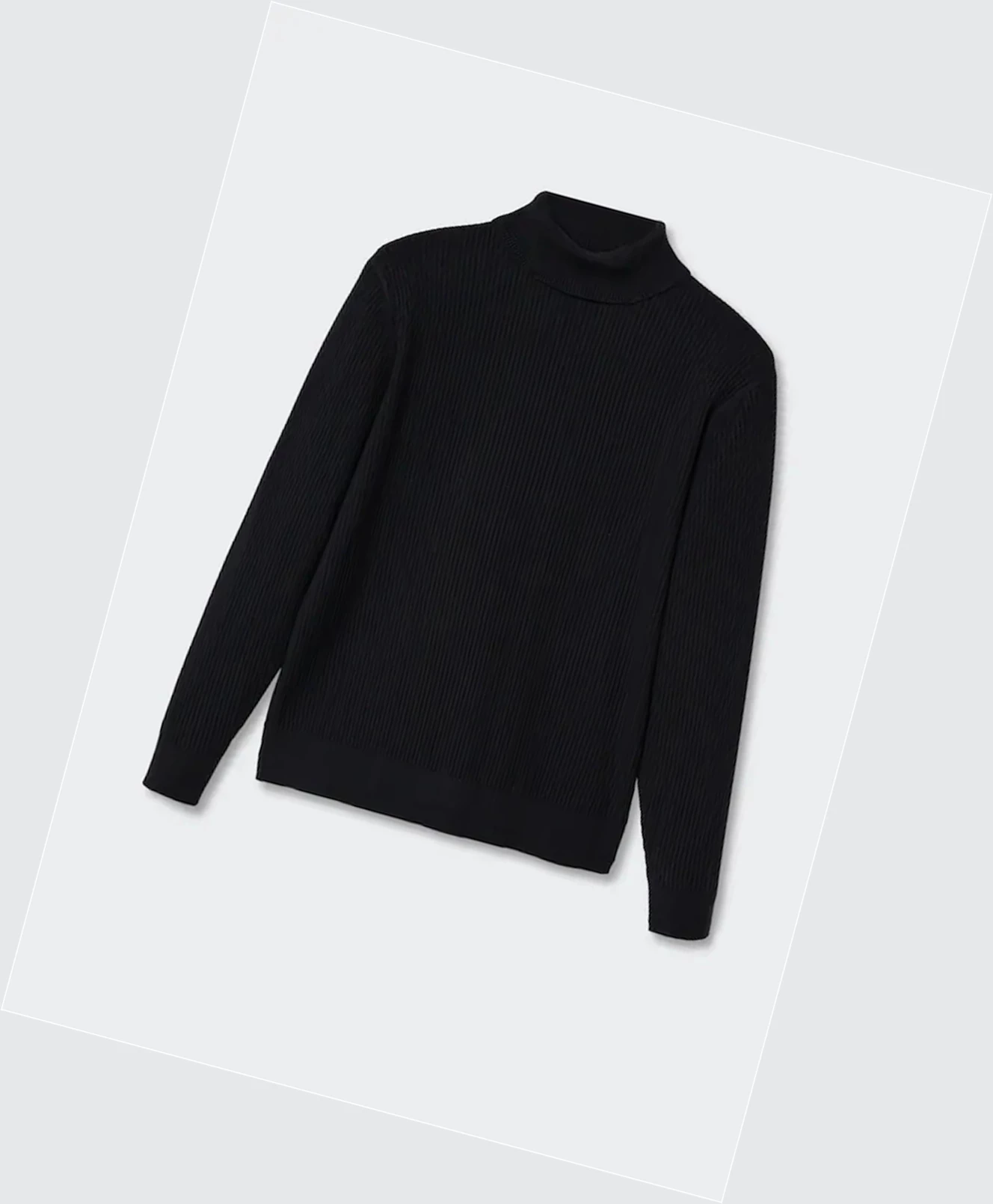 Svetre Mango Structured Turtleneck Panske Čierne | SK862399