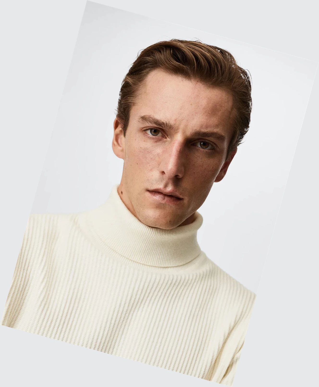 Svetre Mango Structured Turtleneck Panske Biele | SK862497