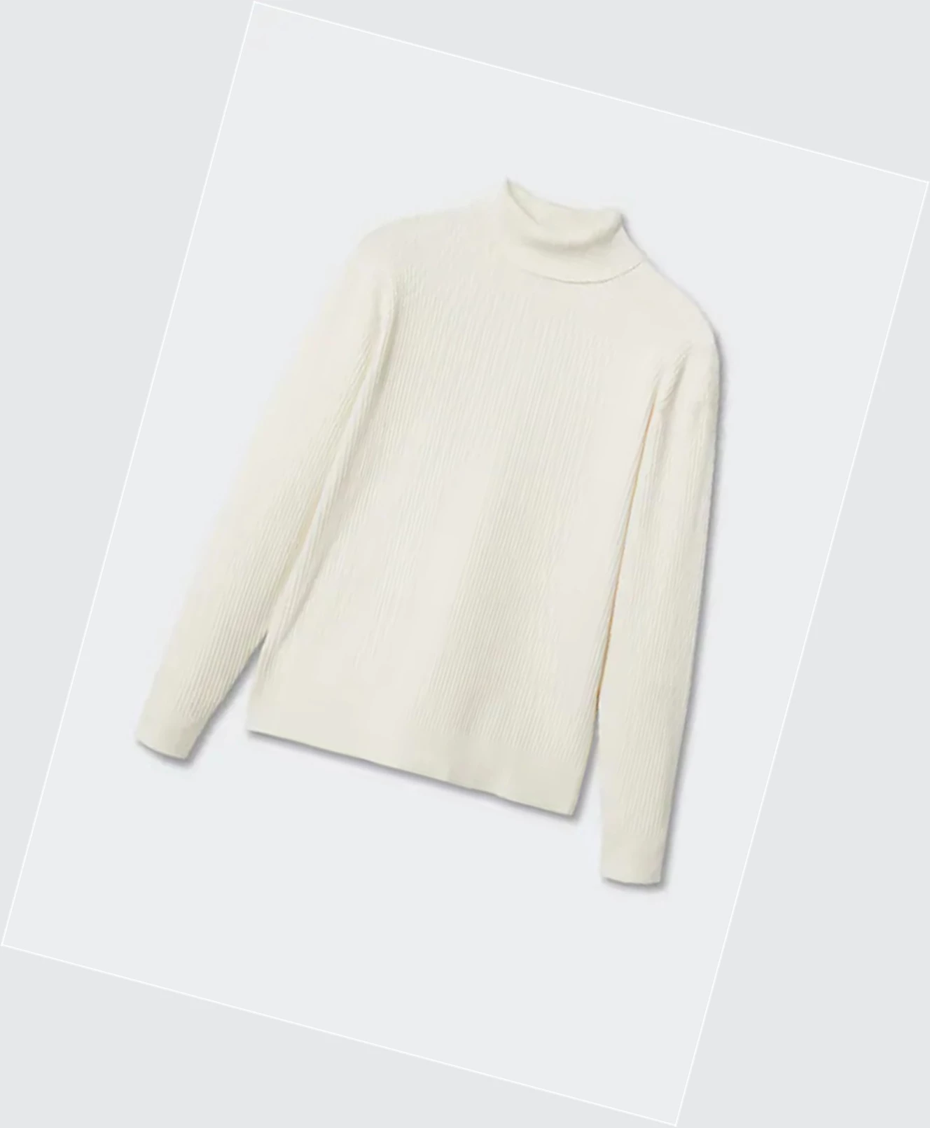 Svetre Mango Structured Turtleneck Panske Biele | SK862497