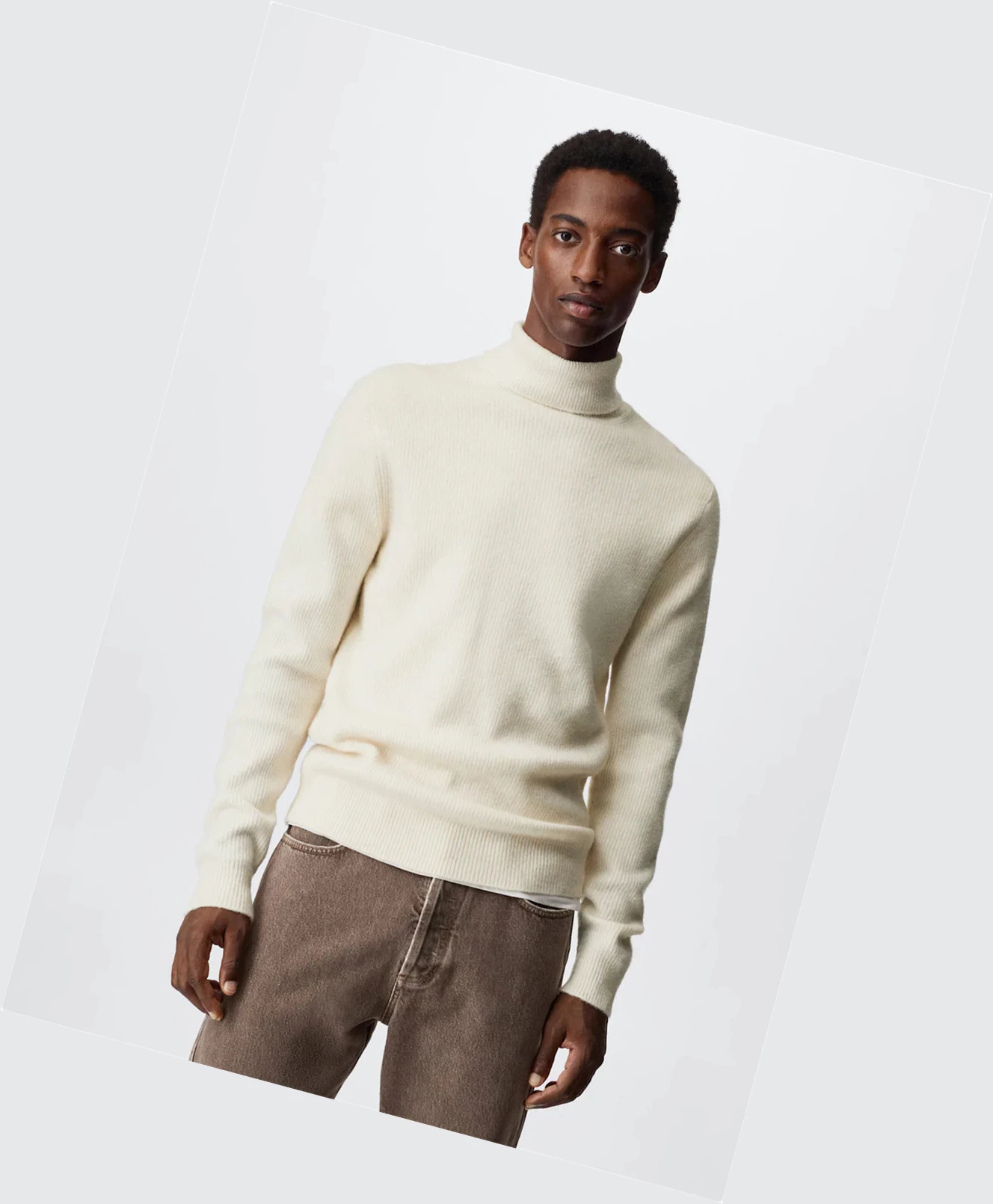 Svetre Mango Structured Turtleneck Panske Biele | SK862574