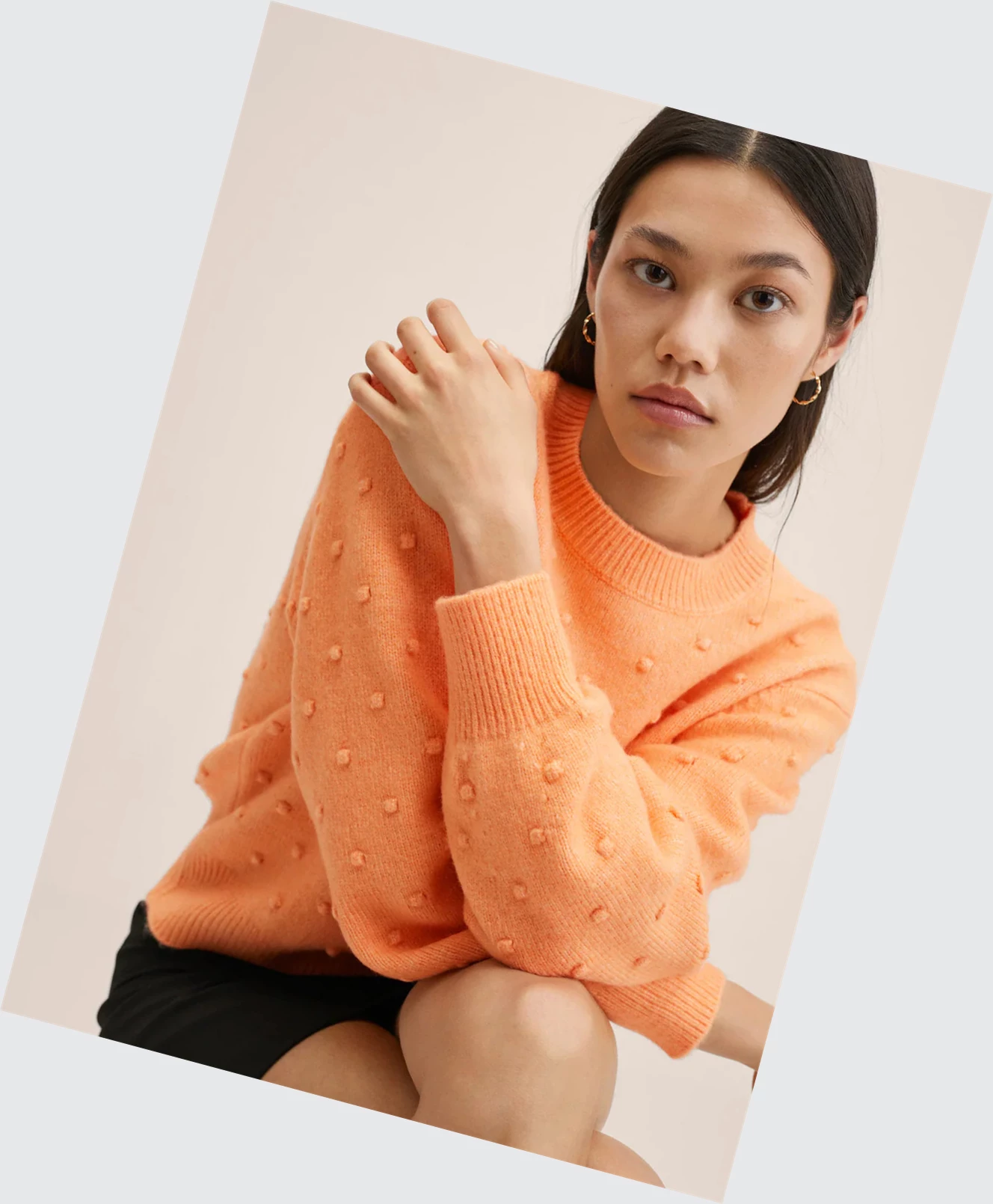 Svetre Mango Textured Knit Damske Clementine | SK862372