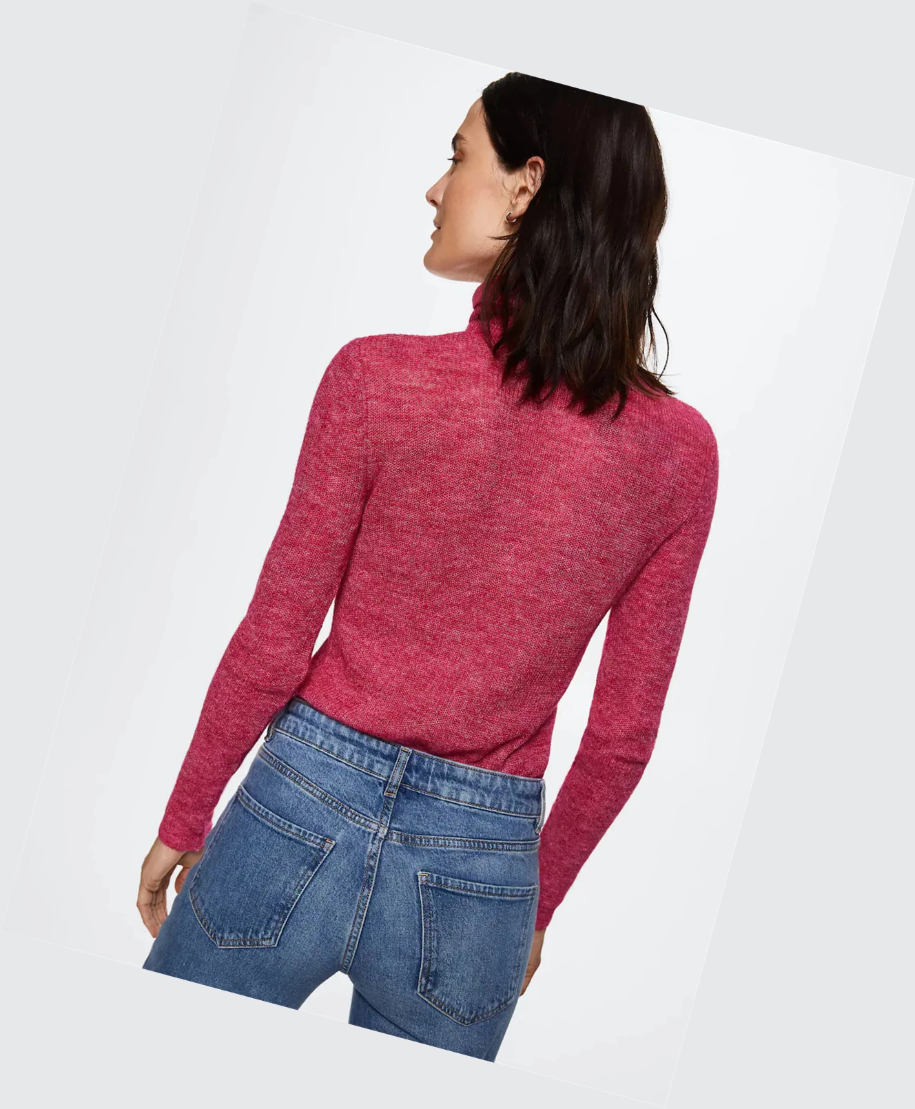 Svetre Mango Turtle Neck Damske Fuchsie | SK862558