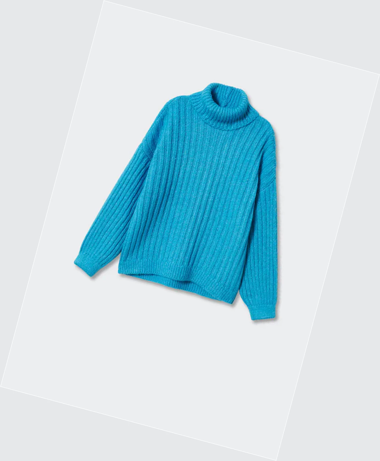 Svetre Mango Turtle Neck Damske Modre | SK862541