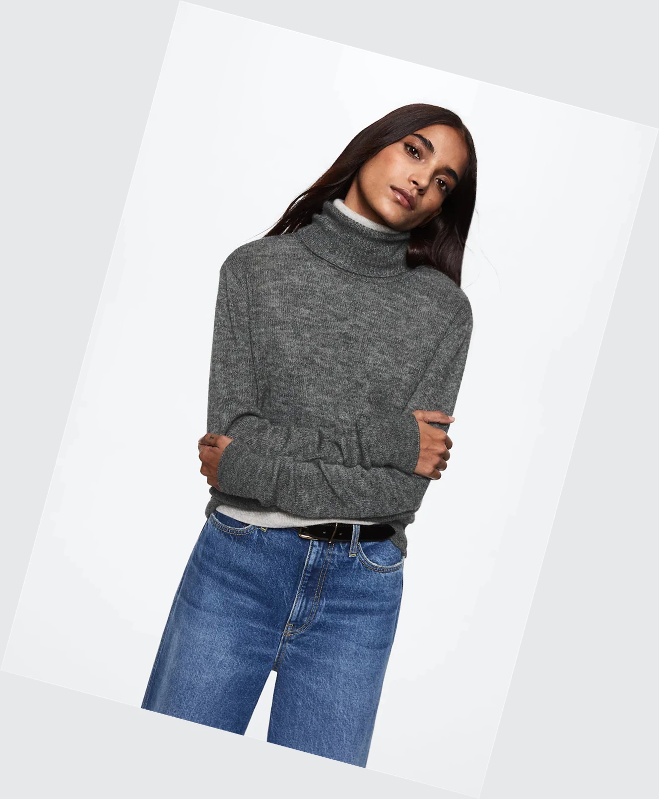 Svetre Mango Turtle Neck Damske Siva | SK862483