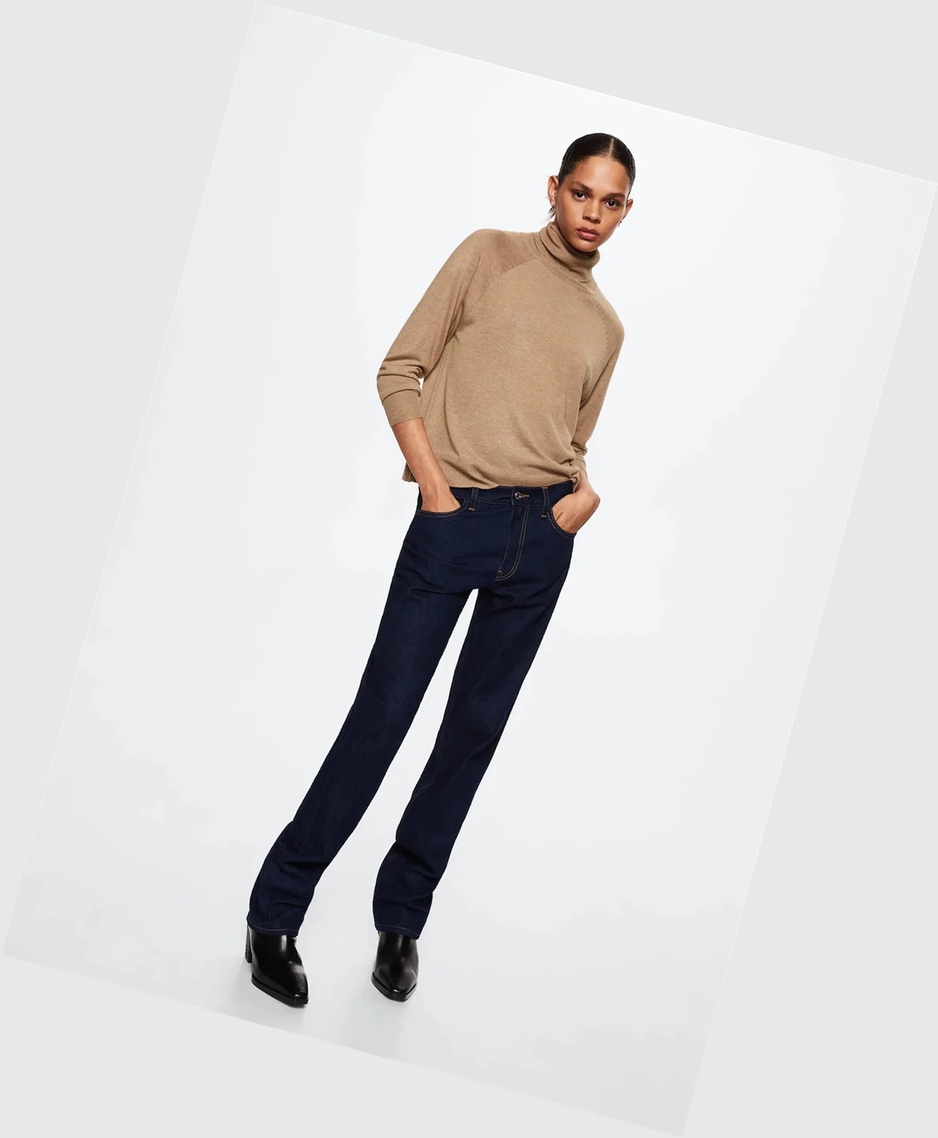 Svetre Mango Turtleneck Pletené Damske Hnede | SK862620