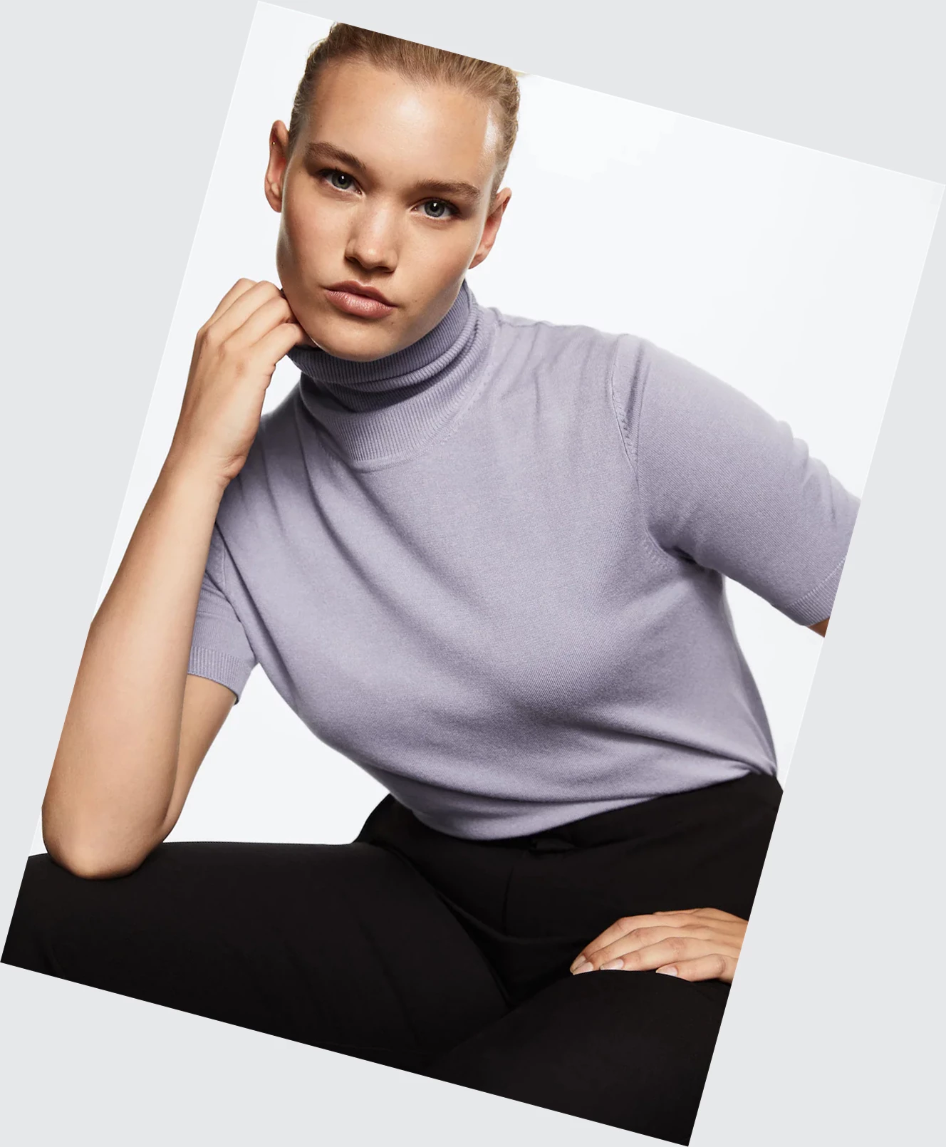 Svetre Mango Turtleneck Pletené Damske Nachový | SK862481