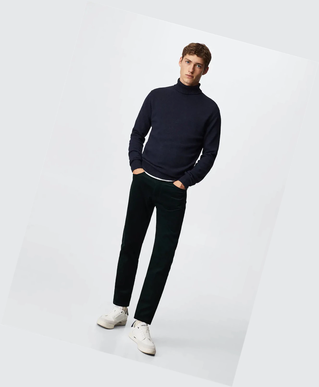 Svetre Mango Turtleneck Vlna Panske Námornícka Modrá | SK862348