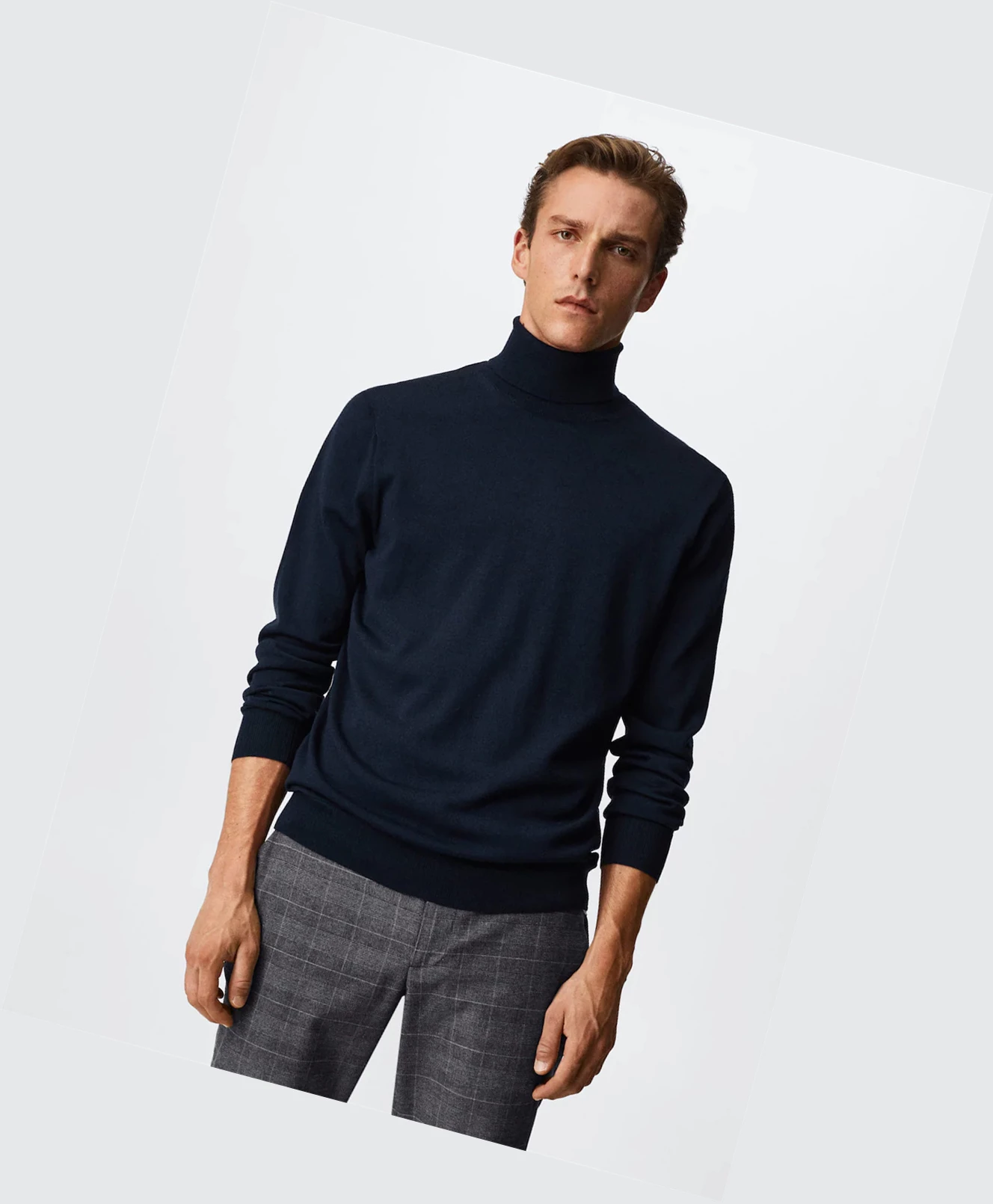 Svetre Mango Turtleneck Vlna Panske Námornícka Modrá | SK862371