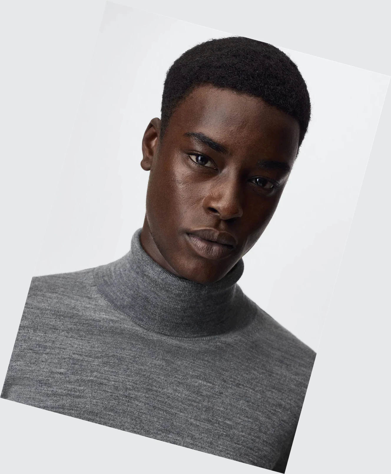 Svetre Mango Turtleneck Vlna Panske Siva | SK862430