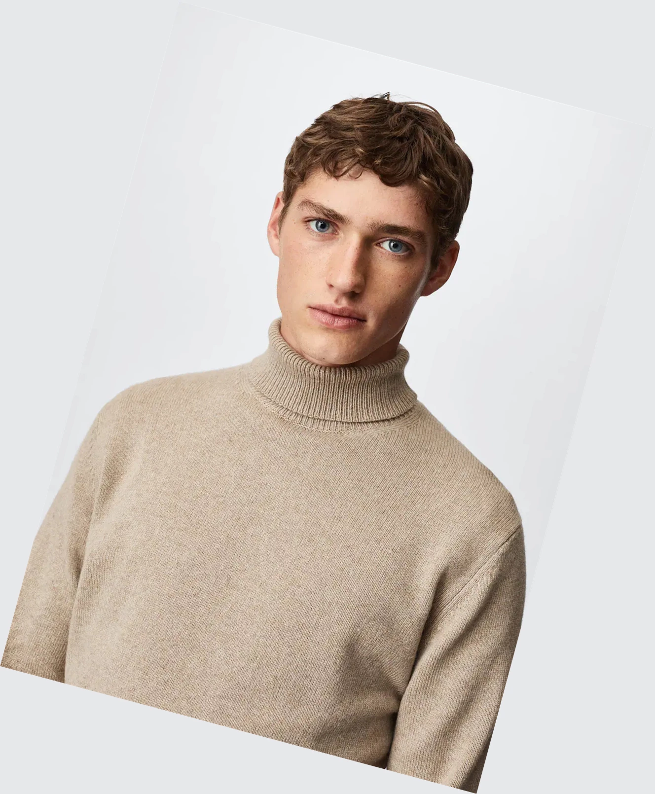 Svetre Mango Turtleneck Vlna Panske Siva | SK862504