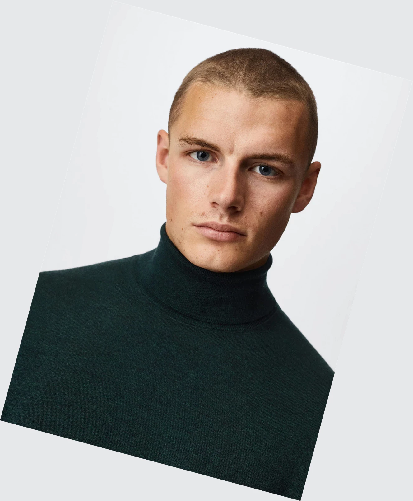 Svetre Mango Turtleneck Vlna Panske Tmavo Zelene | SK862415