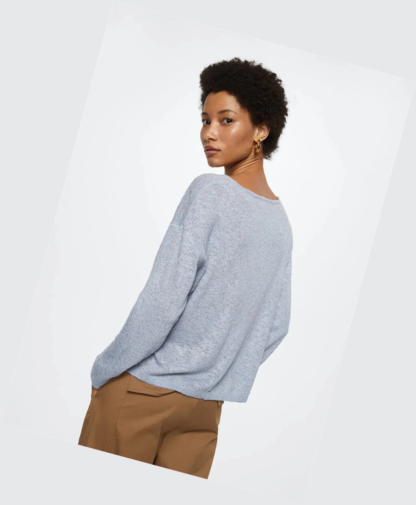 Svetre Mango V-neck Knit Damske Modre | SK862549