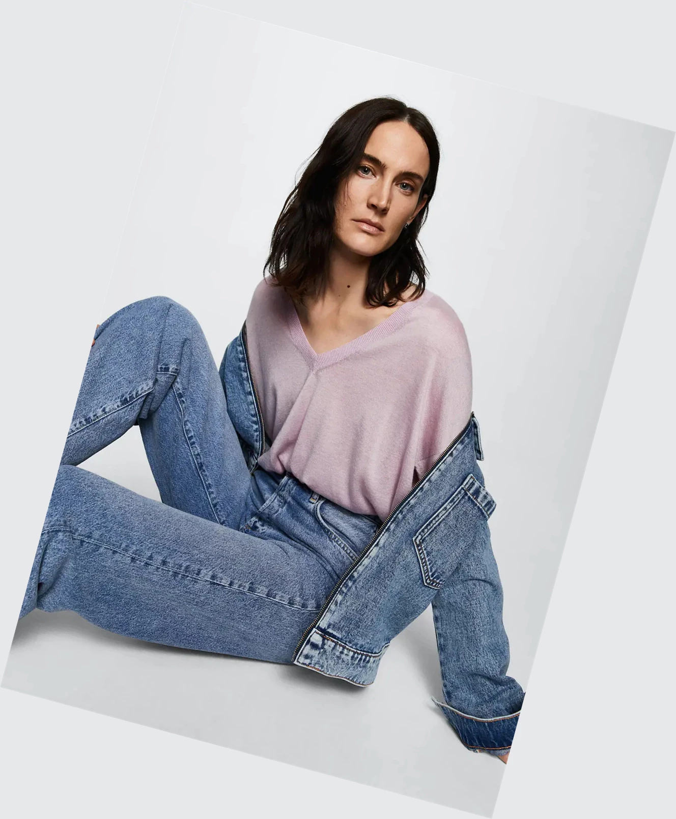 Svetre Mango V-neck Knit Damske Nachový | SK862605