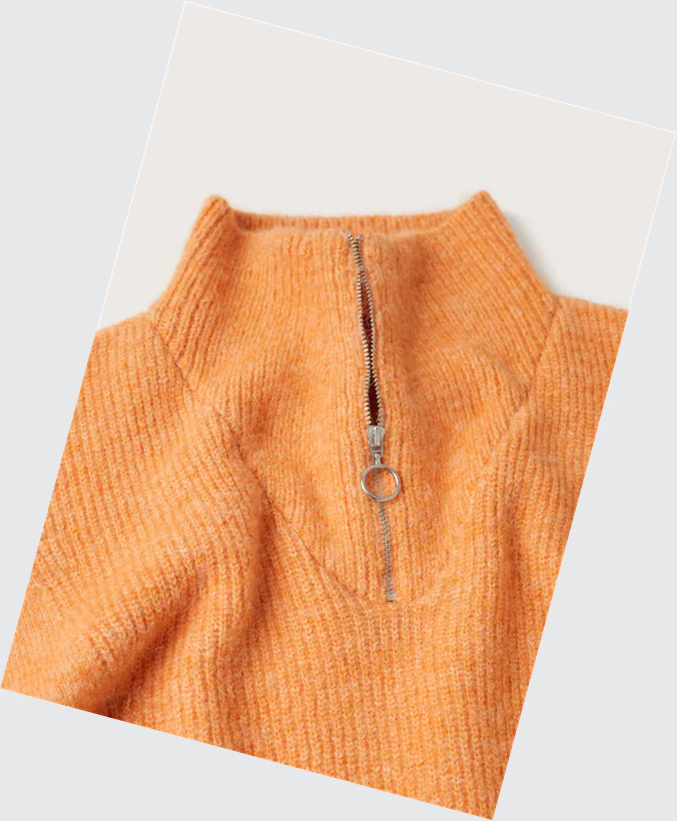 Svetre Mango Zip Knit Damske Oranžové | SK862609