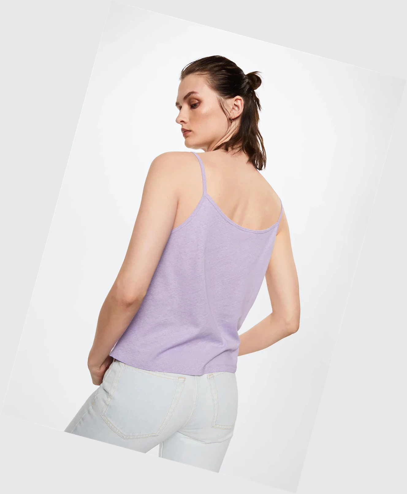 Topy Mango Bavlnene Linen-blend Damske Nachový | SK863245