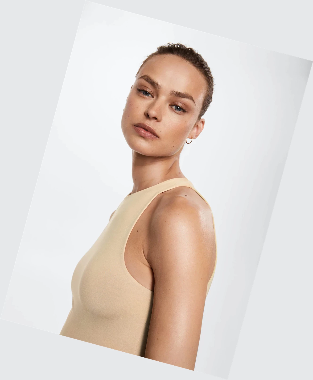 Topy Mango Halter Neck Body Damske Béžové | SK863270