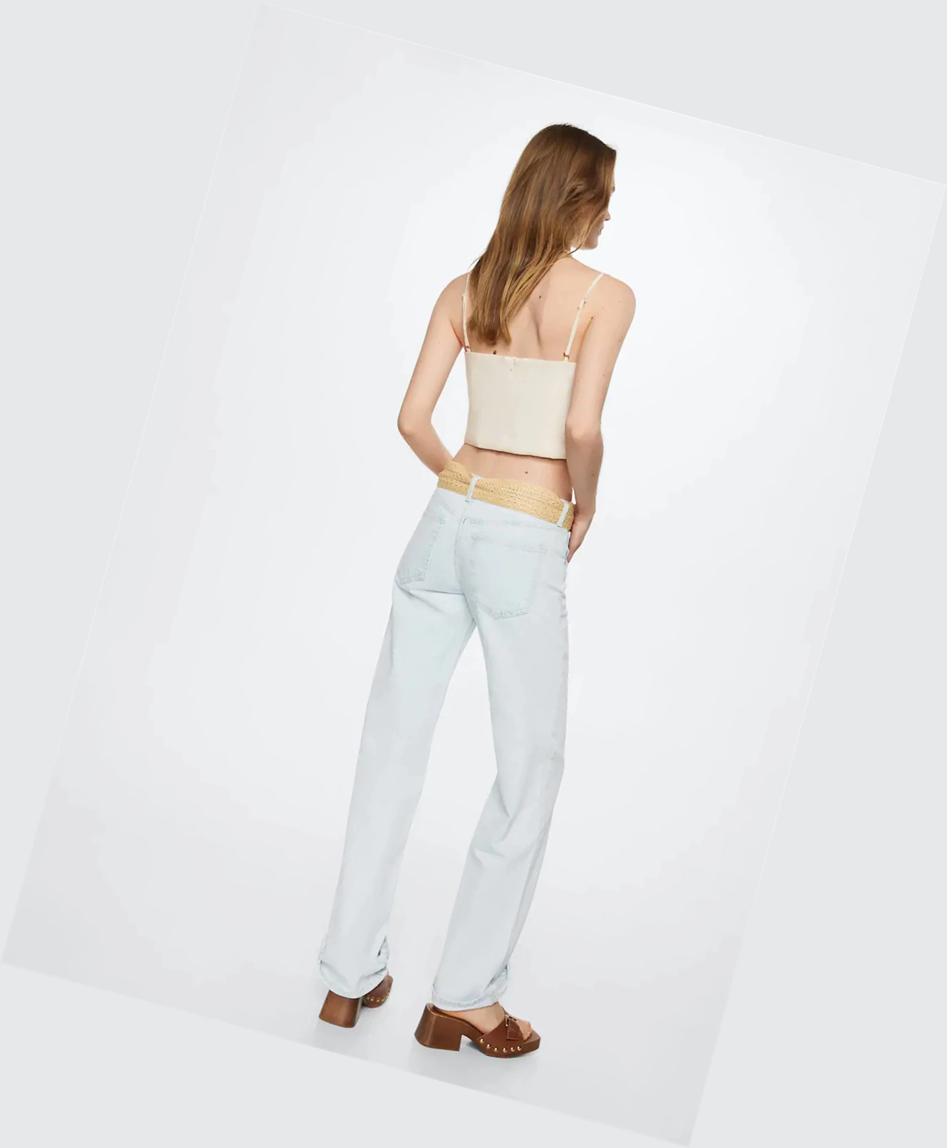 Topy Mango Linen Crop Damske Ecru | SK863215