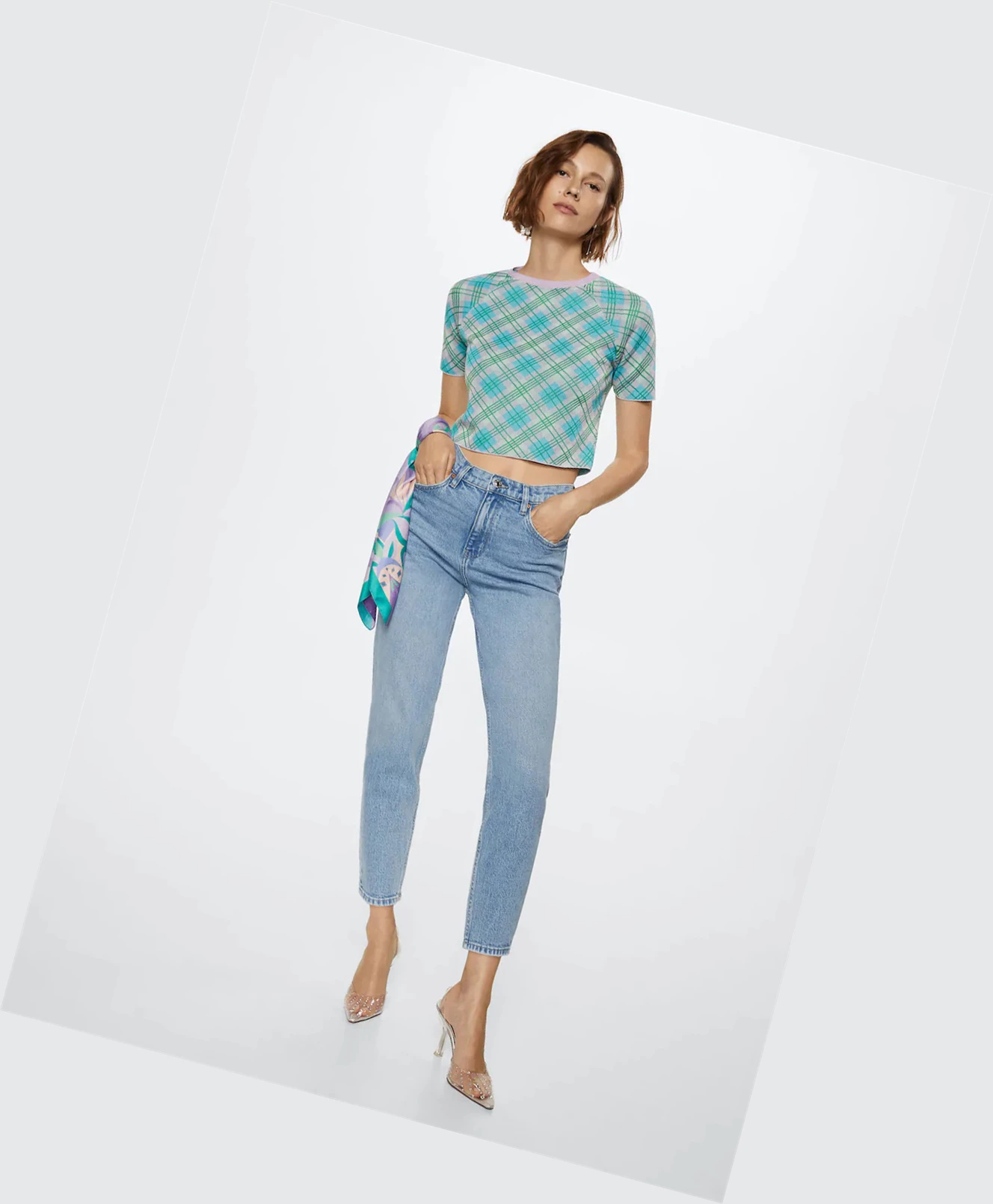 Topy Mango Pletené Cropped Damske Modre | SK863262