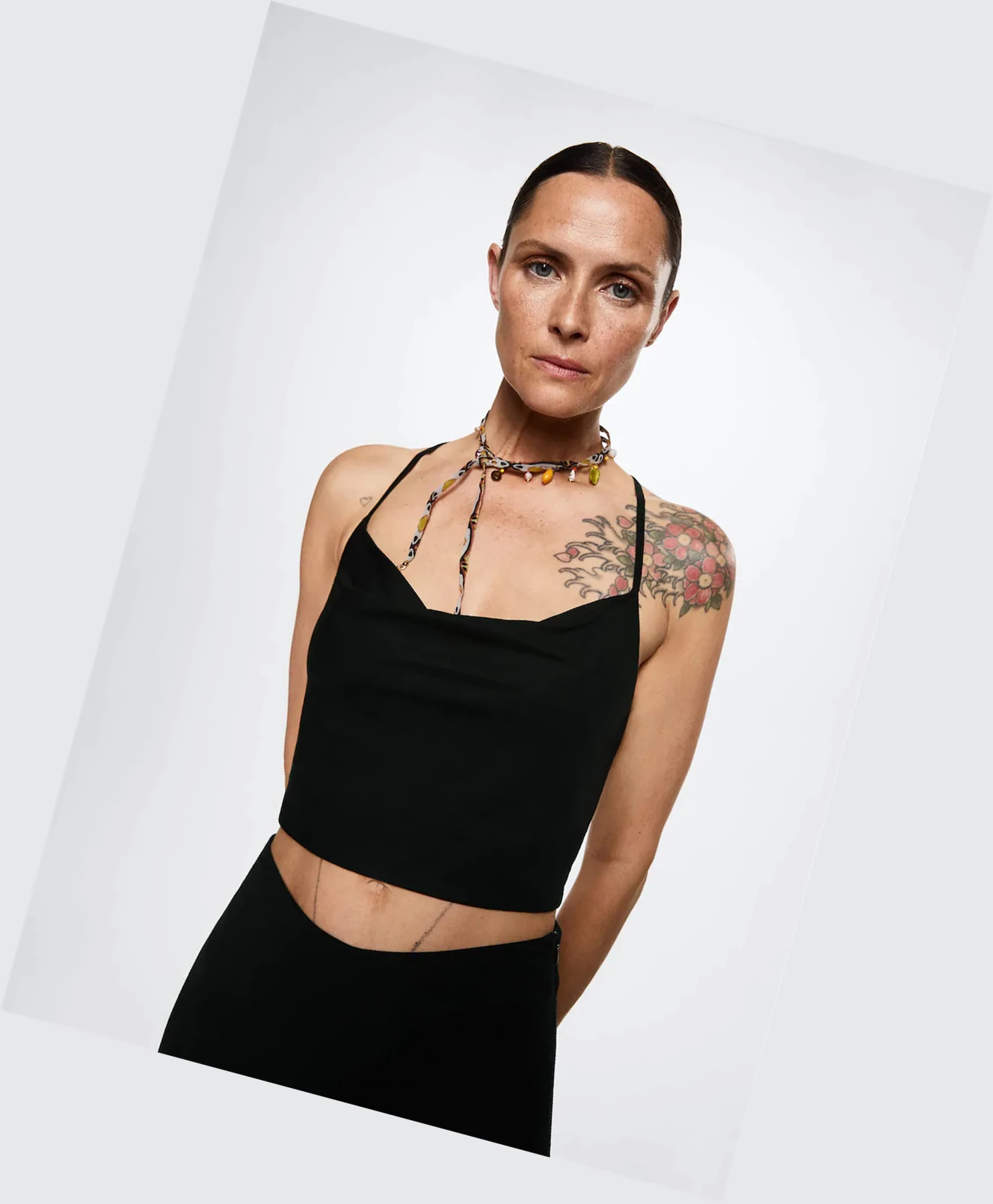 Topy Mango Wrap Back Damske Čierne | SK863263