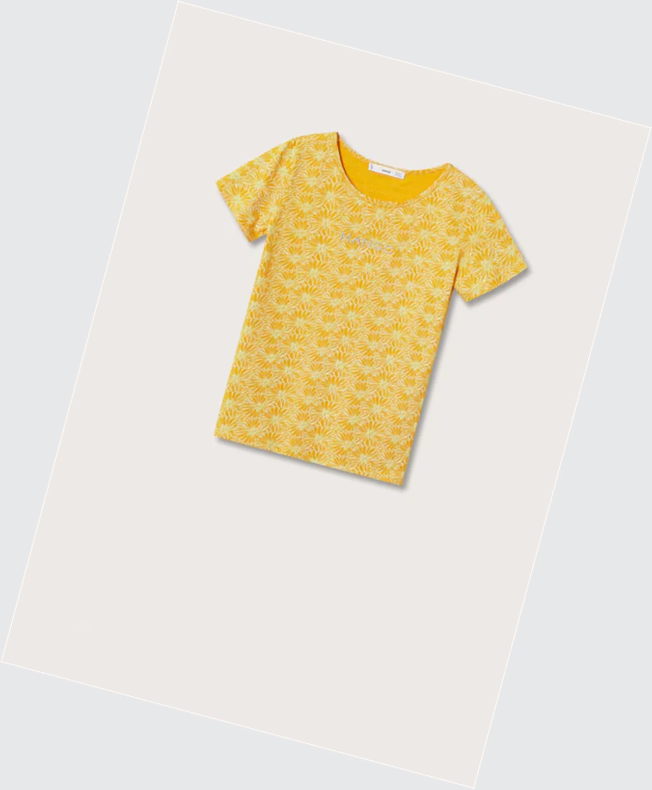 Tričko Mango Embroidered Logo Print Damske Žlté | SK862831