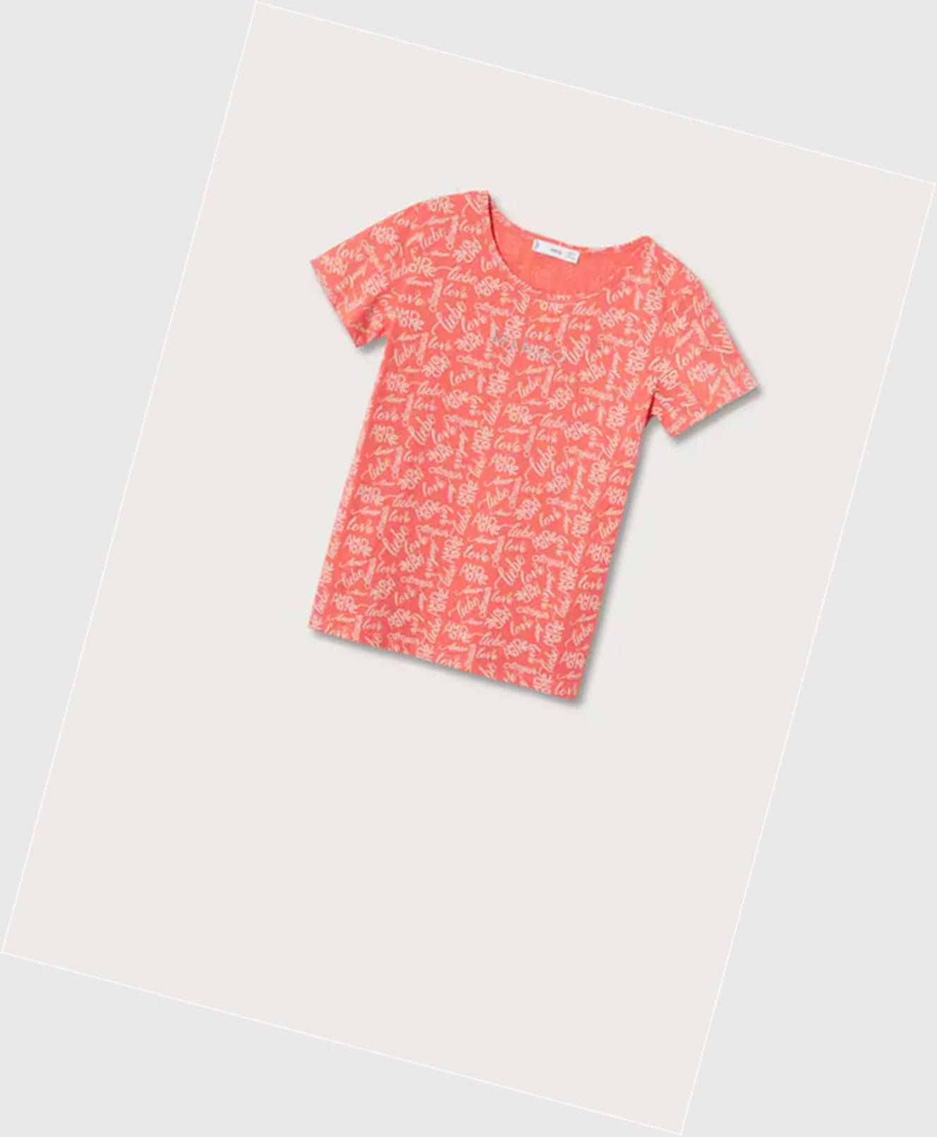 Tričko Mango Embroidered Logo Print Damske Grapefruit | SK863044