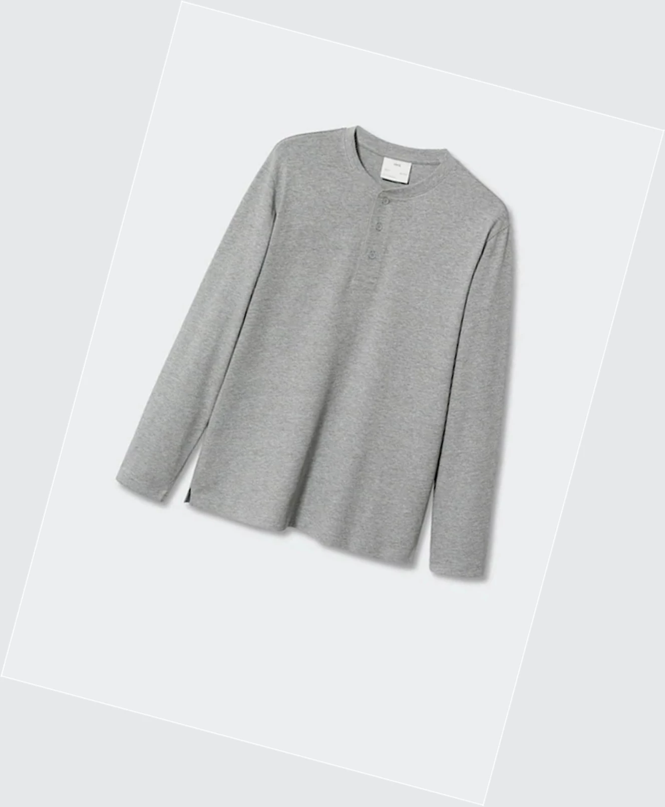 Tričko Mango Henley Collar Long Sleeve Panske Siva | SK862863