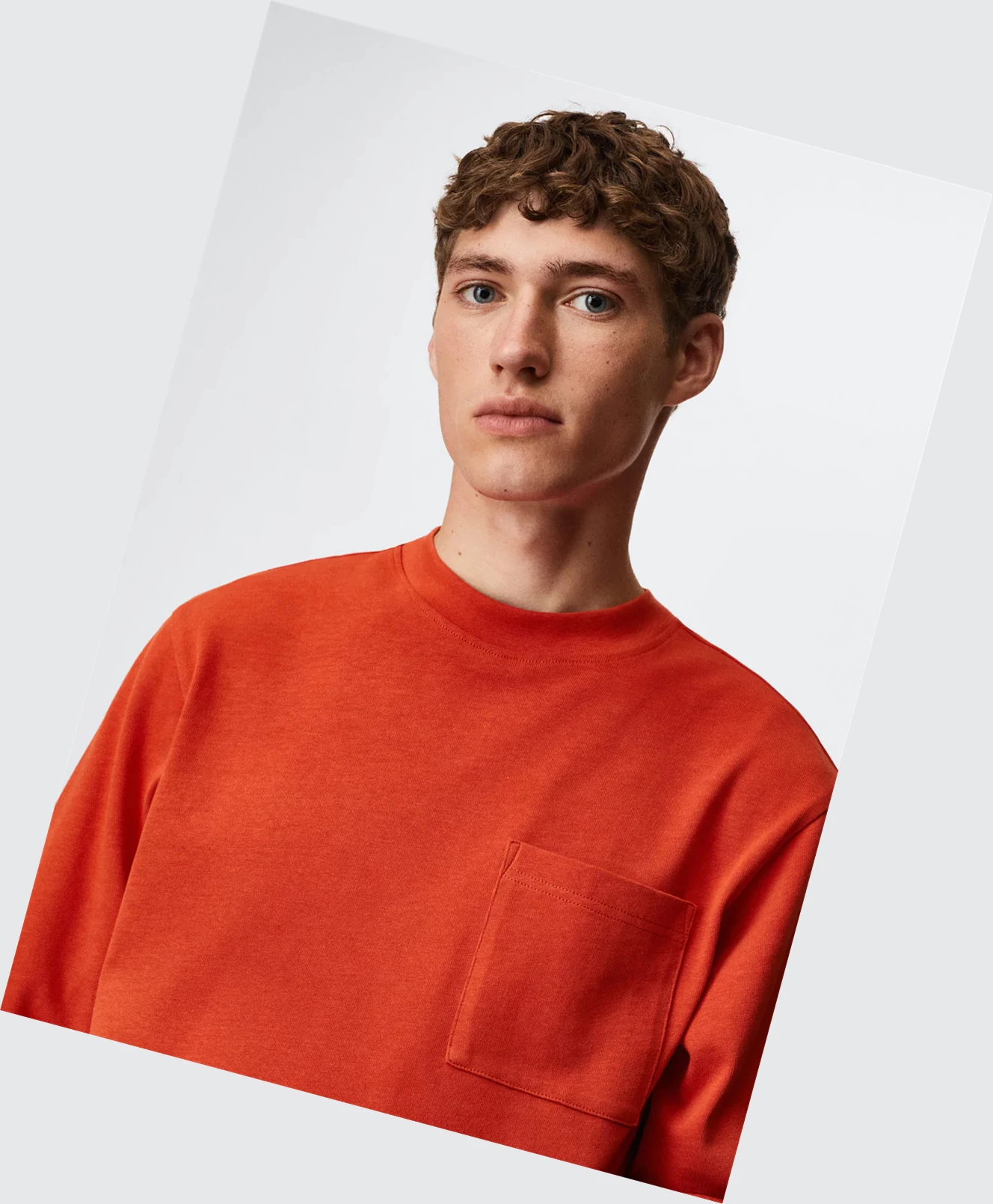 Tričko Mango Long Sleeve Bavlnene Panske Oranžové | SK863038