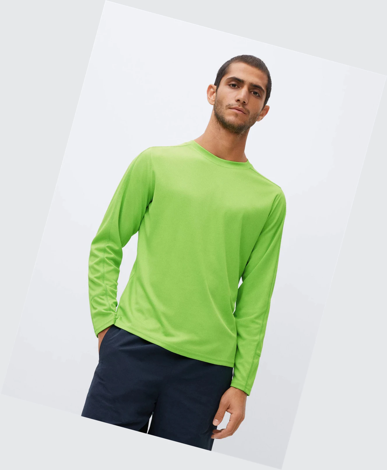 Tričko Mango Long-sleeve Technical Panske Lime | SK862808