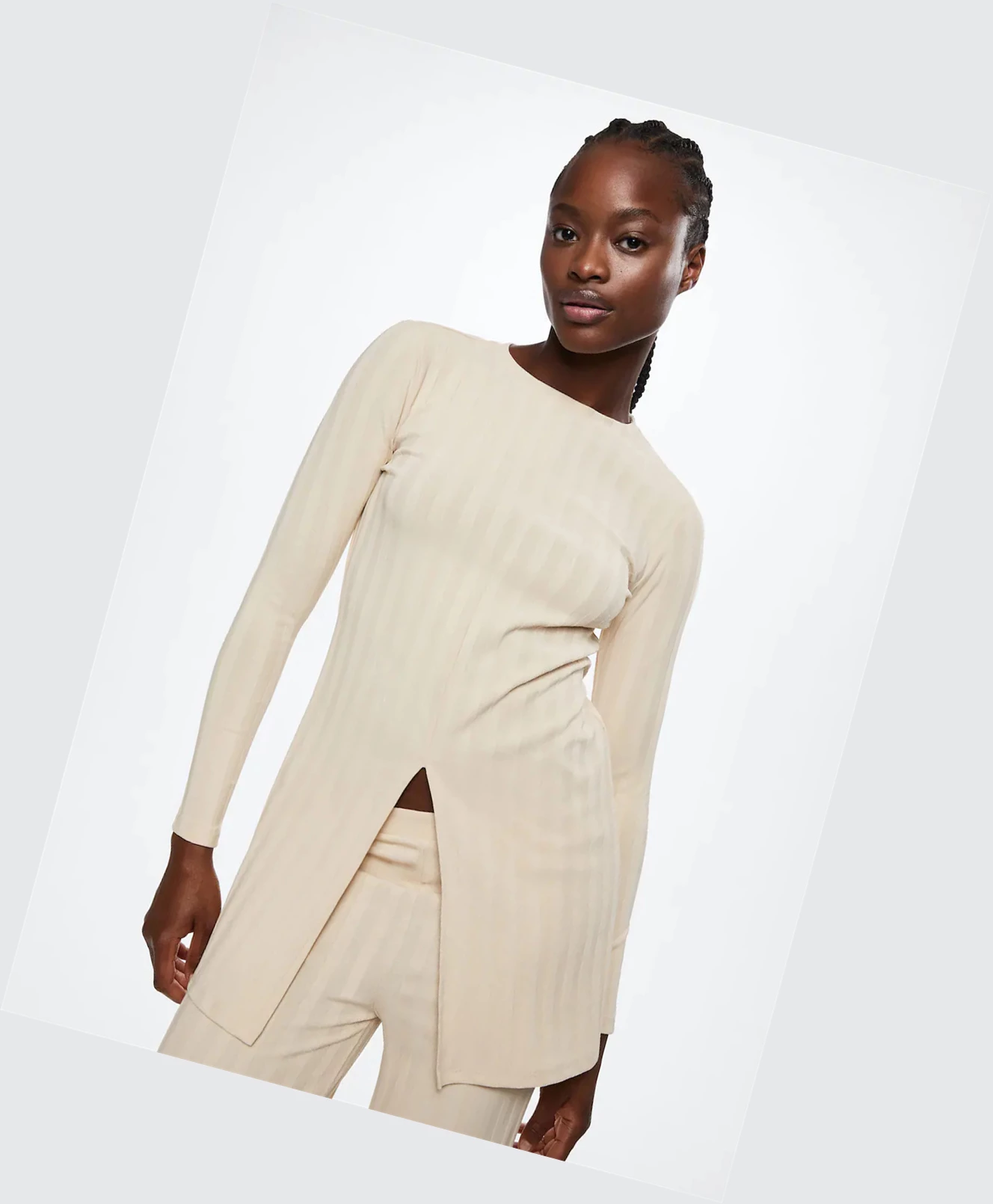 Tričko Mango Long-sleeve With Cut-out Damske Béžové | SK862931