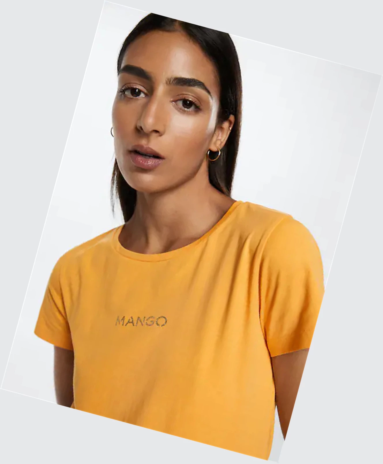 Tričko Mango Metallic Logo Damske Horčica Biela | SK863104