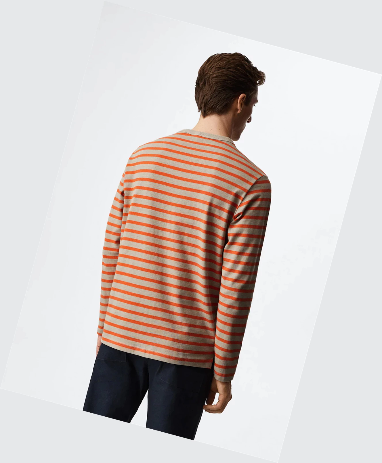 Tričko Mango Pruhované Long Sleeves Panske Oranžové | SK862889