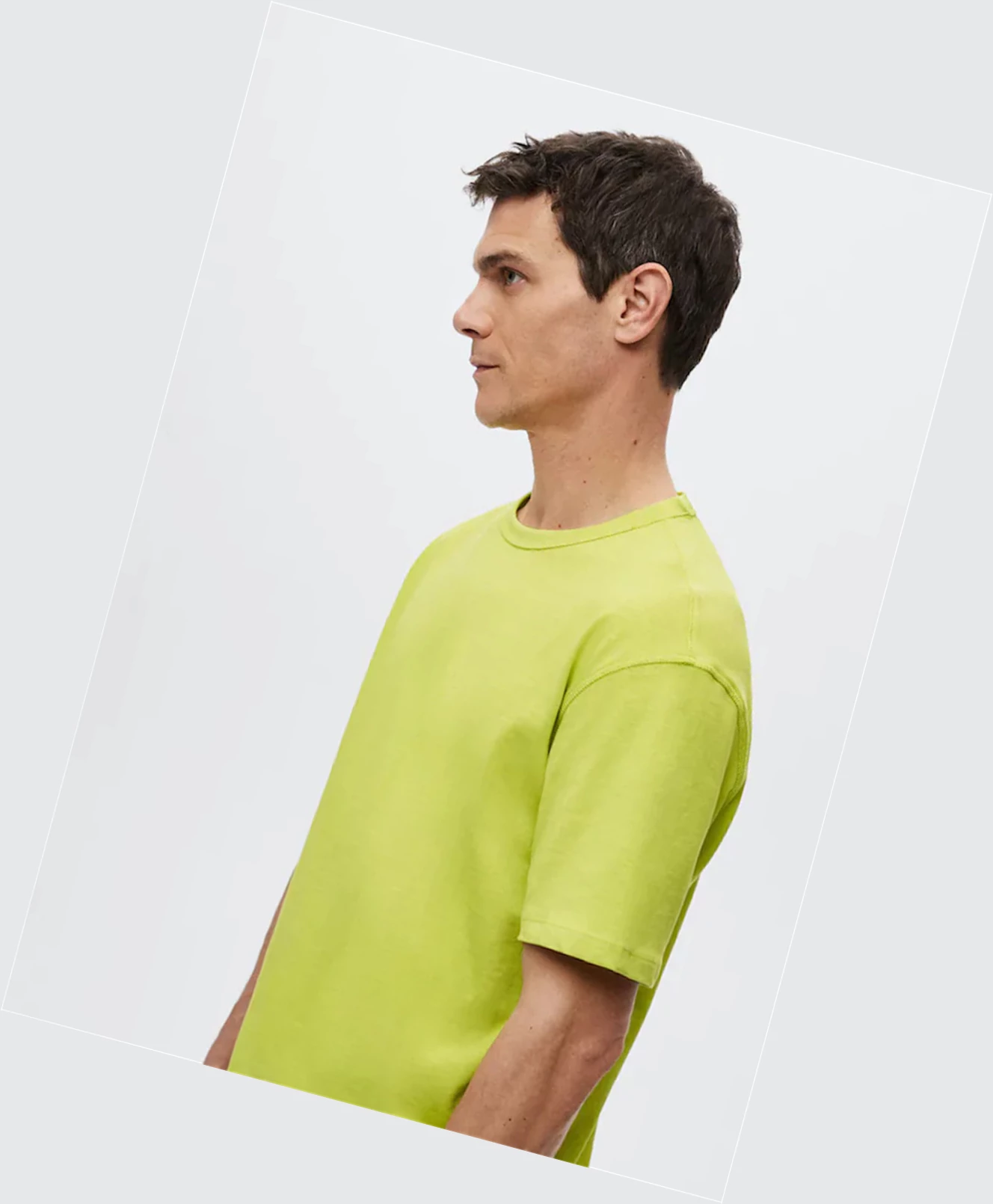 Tričko Mango Relaxed Fit Bavlnene Panske Lime | SK863070