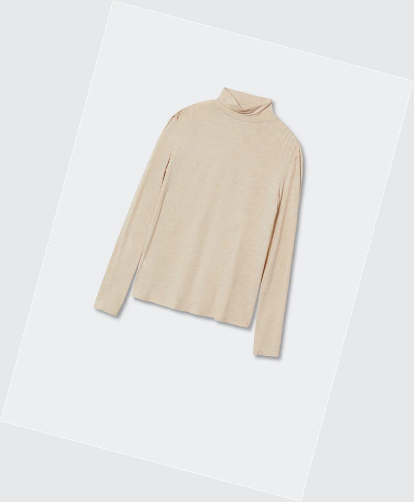 Tričko Mango Turtleneck Long Sleeve Damske Sand | SK863027