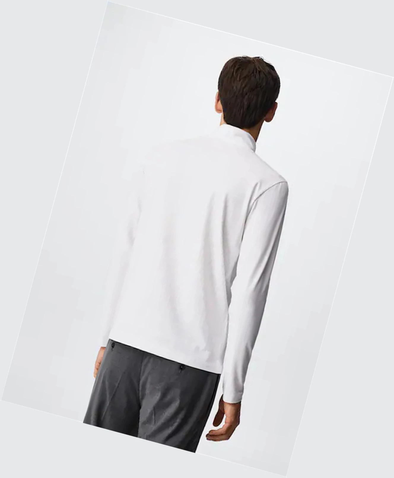 Tričko Mango Turtleneck Long Sleeve Panske Biele | SK863153