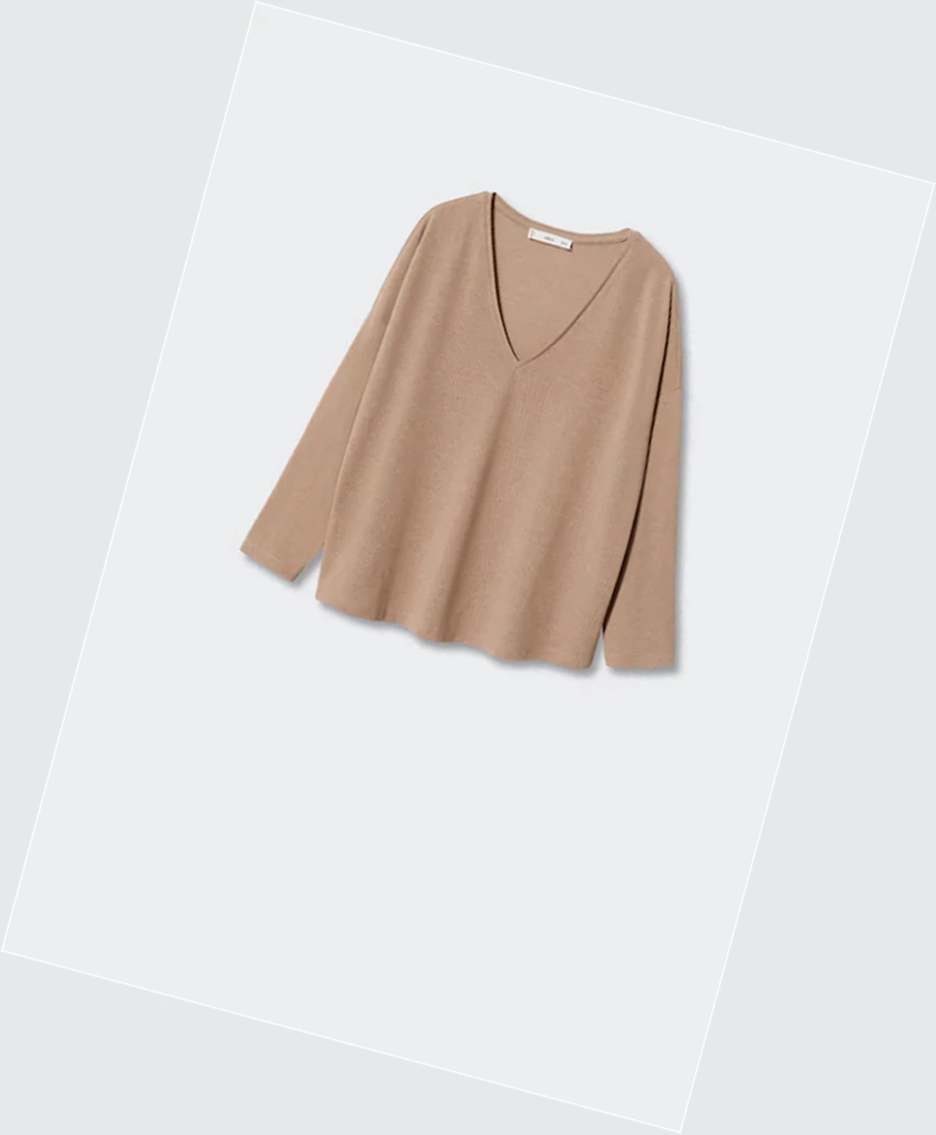 Tričko Mango V-neck Damske Sand | SK862820