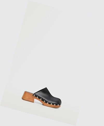 Clogsy Mango Studded Kozene Damske Čierne | SK859739