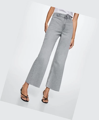 Džínsy Mango Culotte High Pásom Damske Svetlo Siva | SK860947