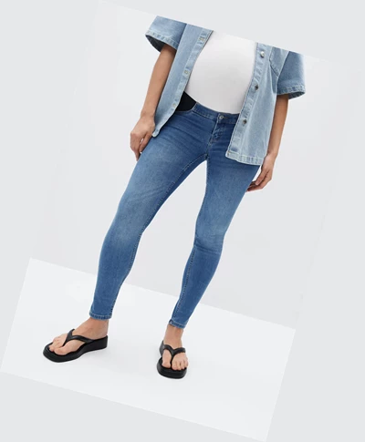 Džínsy Mango Vychudnutý Maternity Damske Modre | SK861040