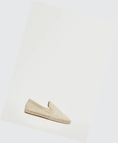 Espadrille Mango Jute Kozene Panske Ecru | SK859650